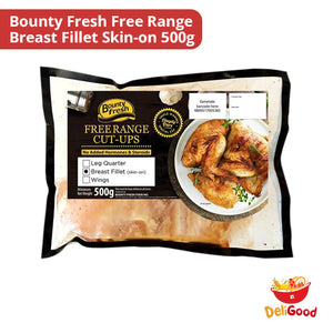 Bounty Fresh Free Range  Breast Fillet Skin-on 500g