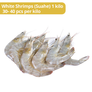 White Shrimps (Suahe) 1 kilo  30- 50 pcs per kilo