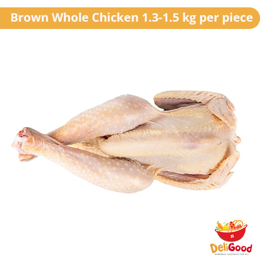 Brown Whole Organic Chicken (Manok Tagalog)1.3-1.5 kg per piece